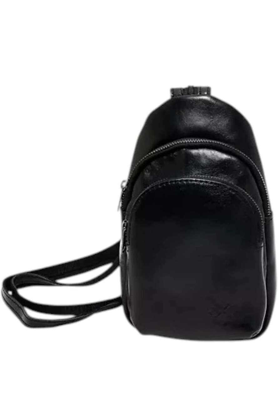 Patricia Nash Annalie Leather Convertible Sling Backpack Black